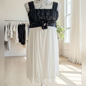 My Michelle Black and White Sequin Midi Dress